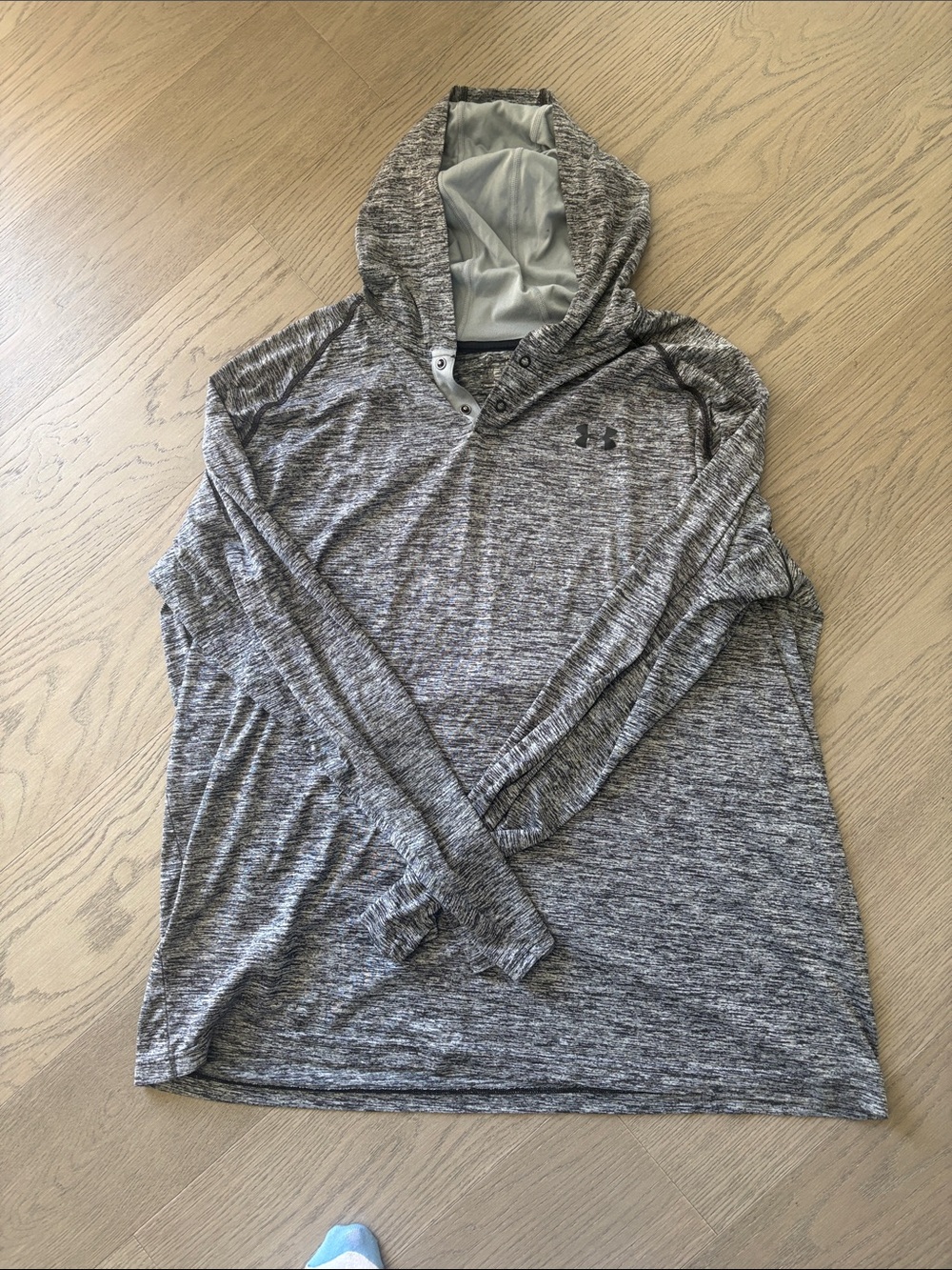 Under Armour Men's Heather Gray Hooded Long Sleeve Pullover 2XL